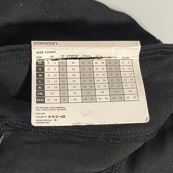 Hue Original Smoothing Denim Leggings Size Large Black U20622H - Picture 2 of 4